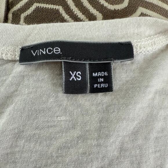 Vince Pima Cotton Modal XS Short Sleeve Shirt Womens Black Red White Stripe Soft - Picture 4 of 5